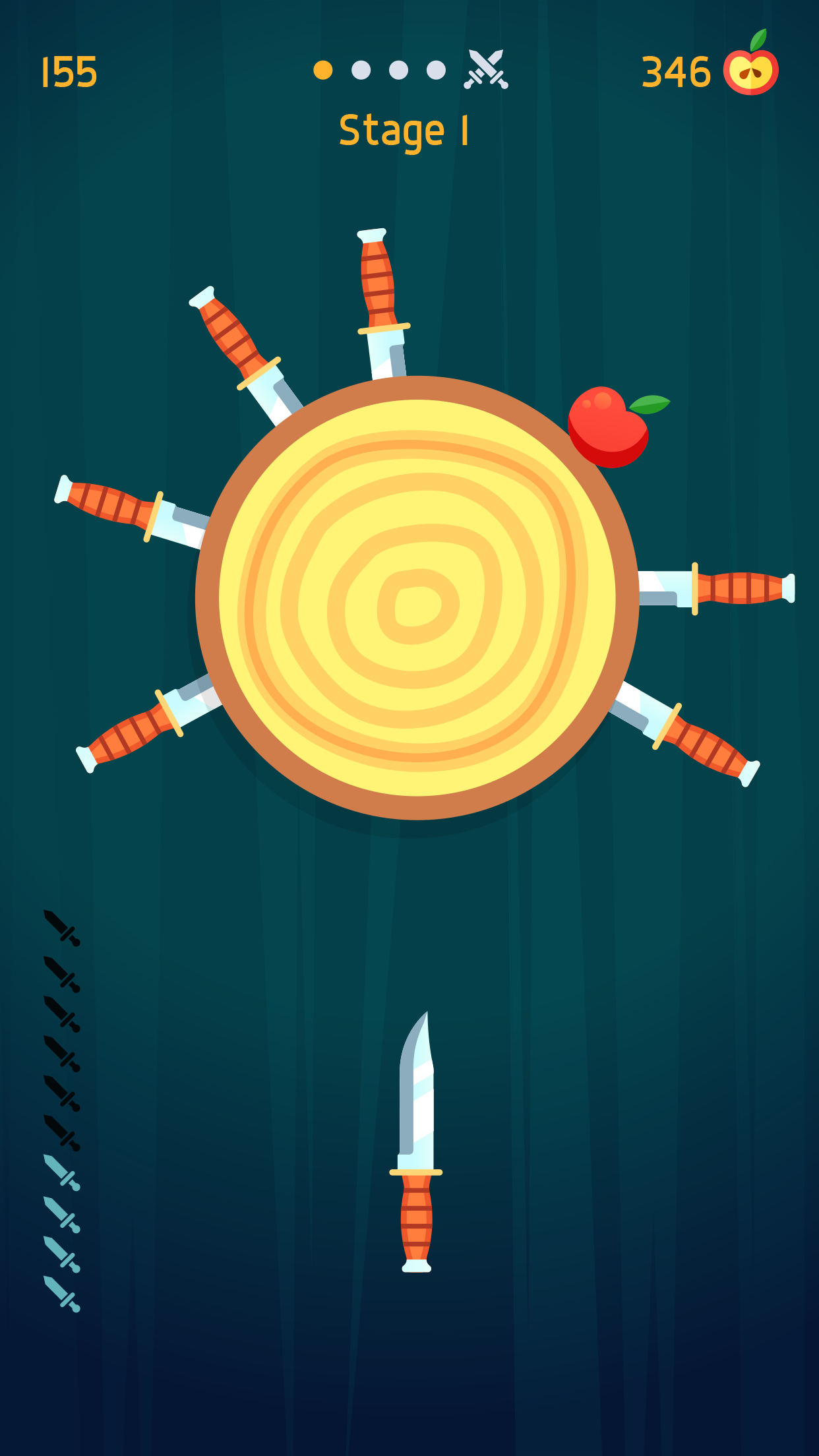 اسکرین شات 1 بازی  knife hit (نایف هیت)