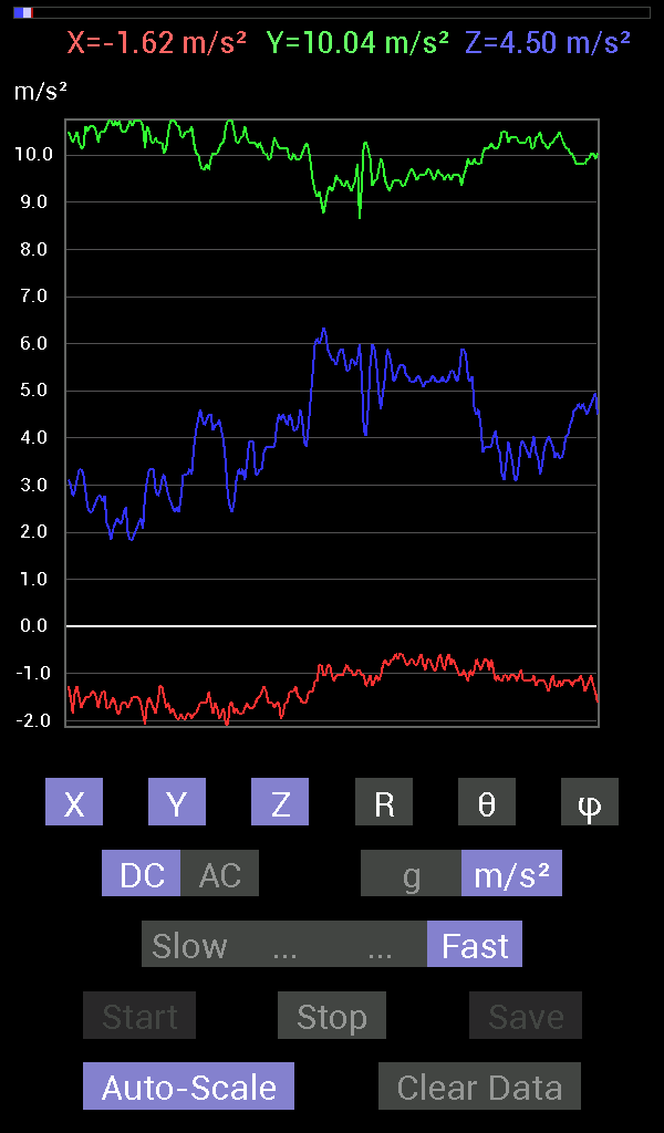 اسکرین شات برنامه Accelerometer Meter 2