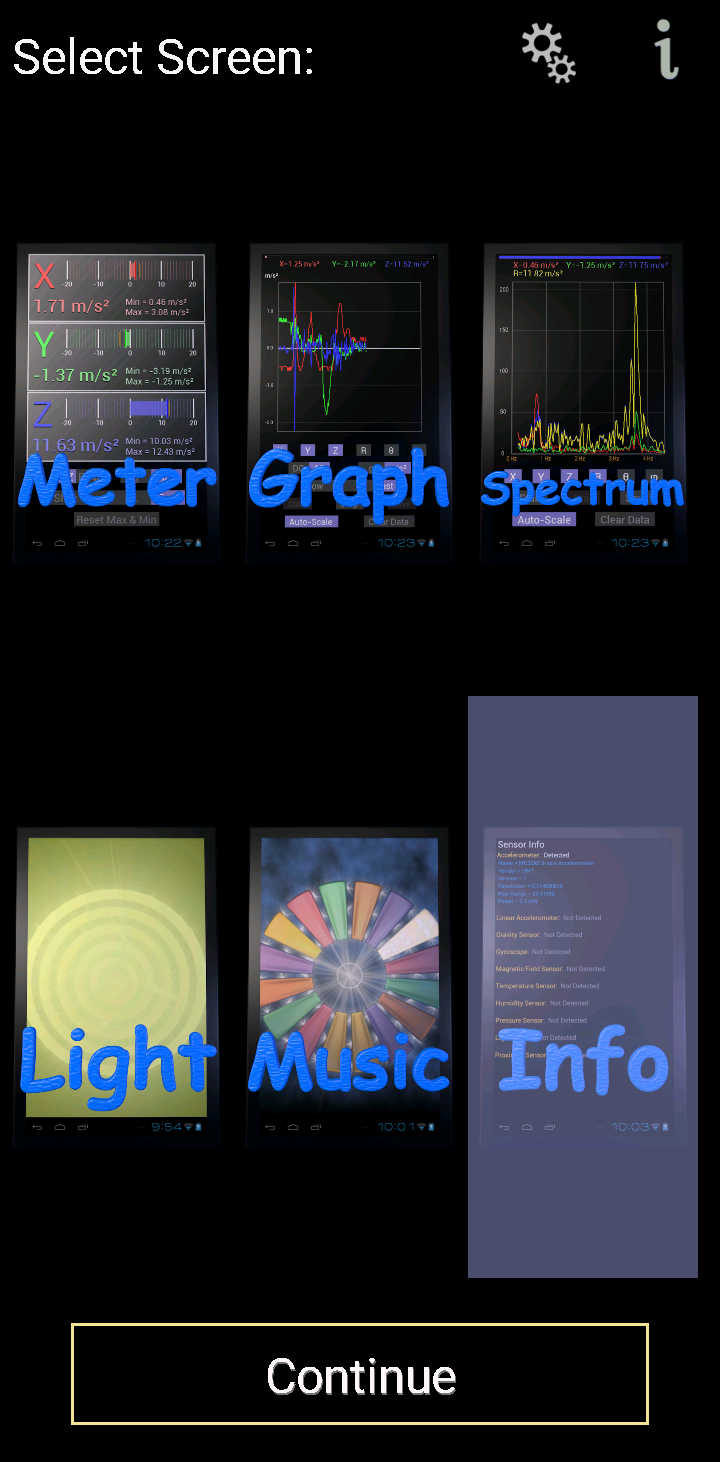 اسکرین شات برنامه Accelerometer Meter 1