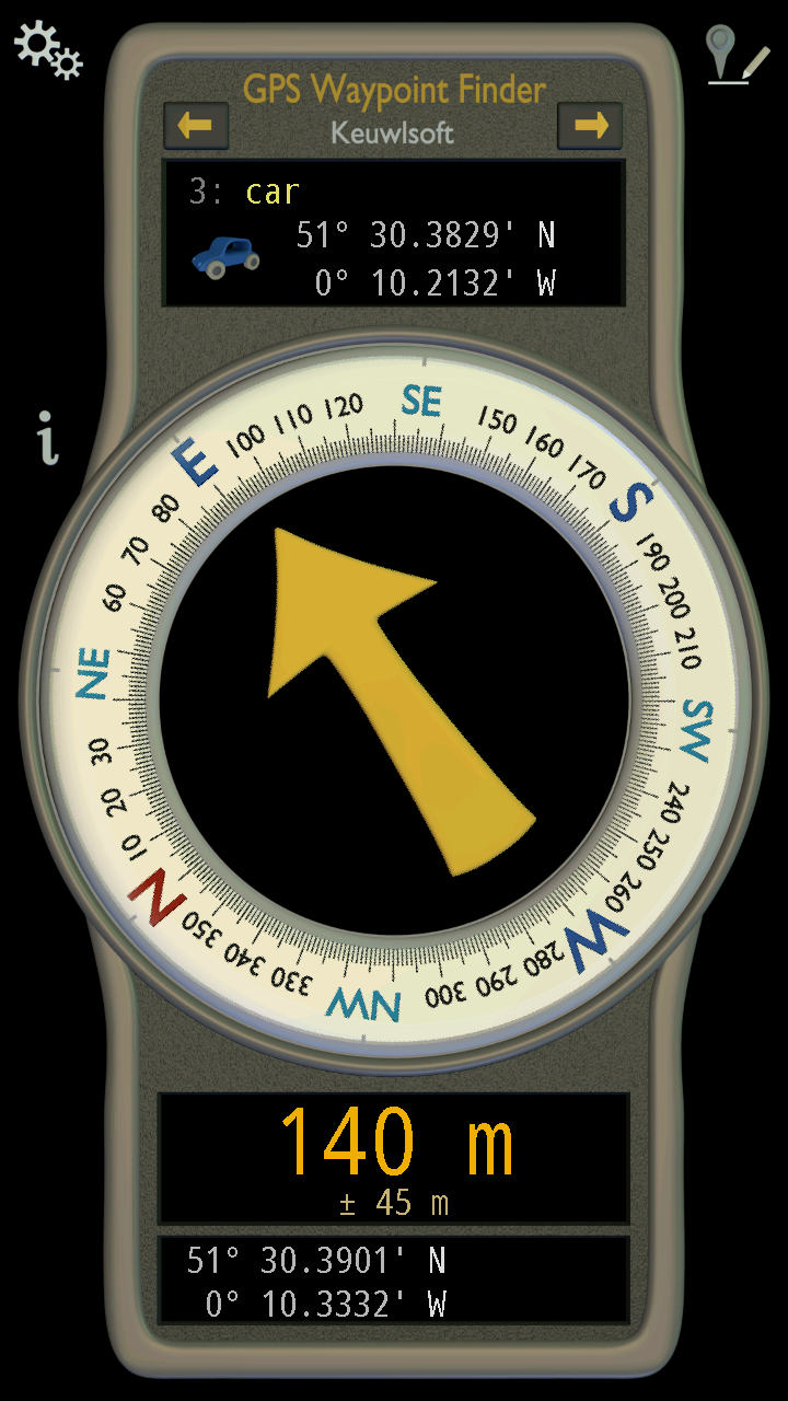 اسکرین شات 1 برنامه GPS Waypoint Finder