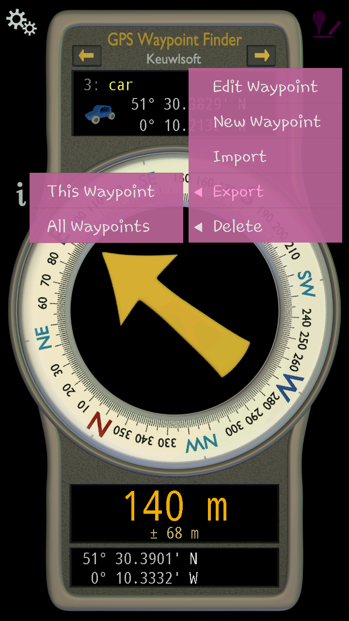 اسکرین شات 2 برنامه GPS Waypoint Finder