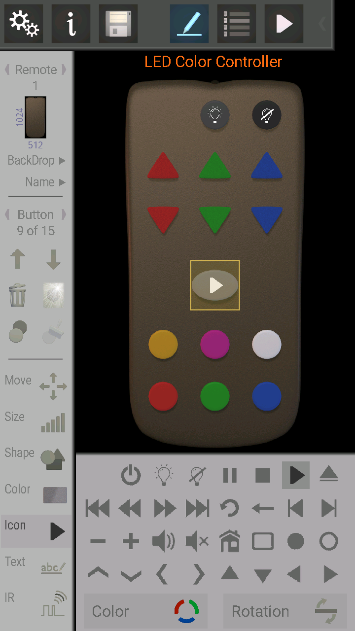 اسکرین شات برنامه IR Remote Creator 4
