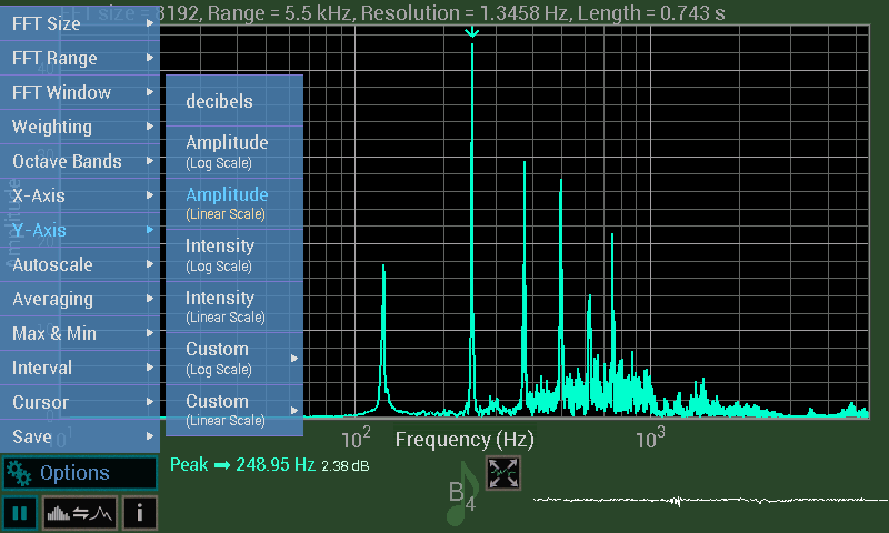اسکرین شات برنامه Spectrum Analyser 3
