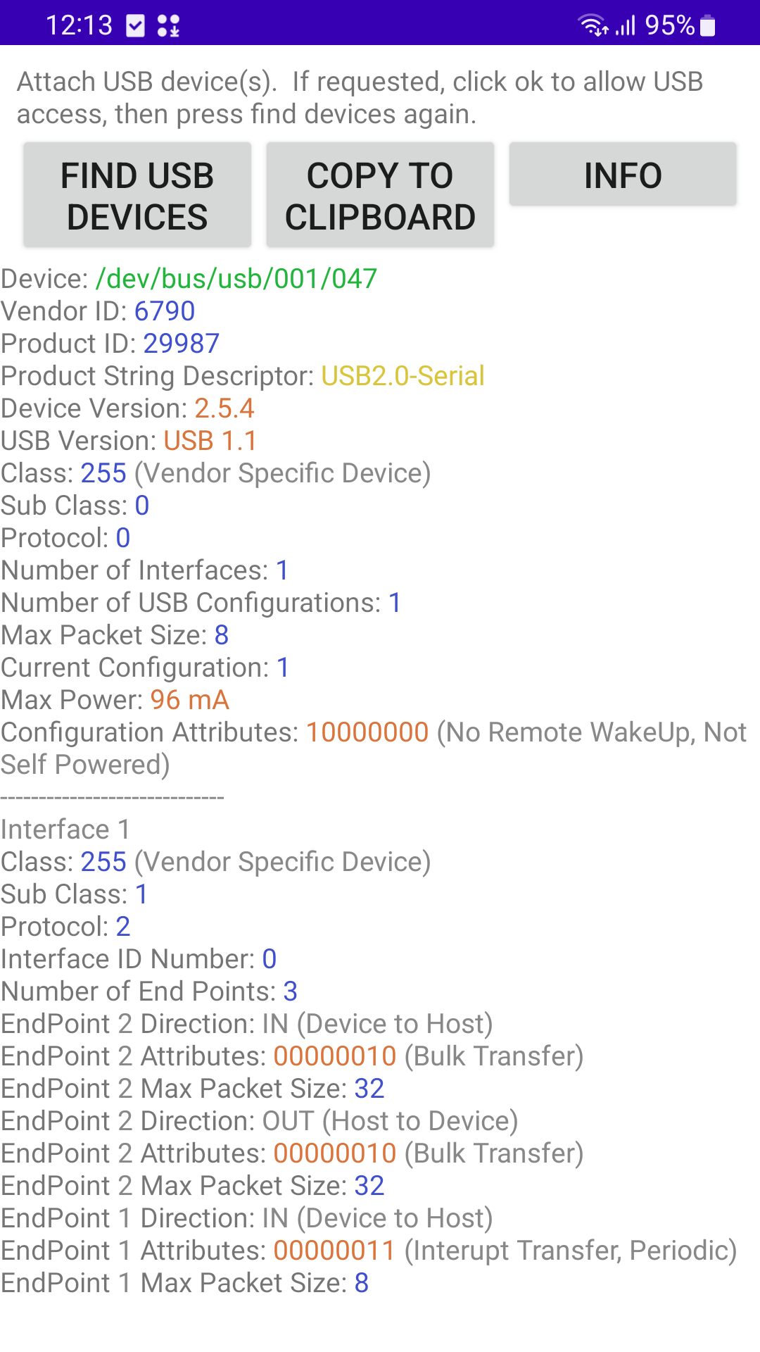 اسکرین شات 1 برنامه USB Host Test