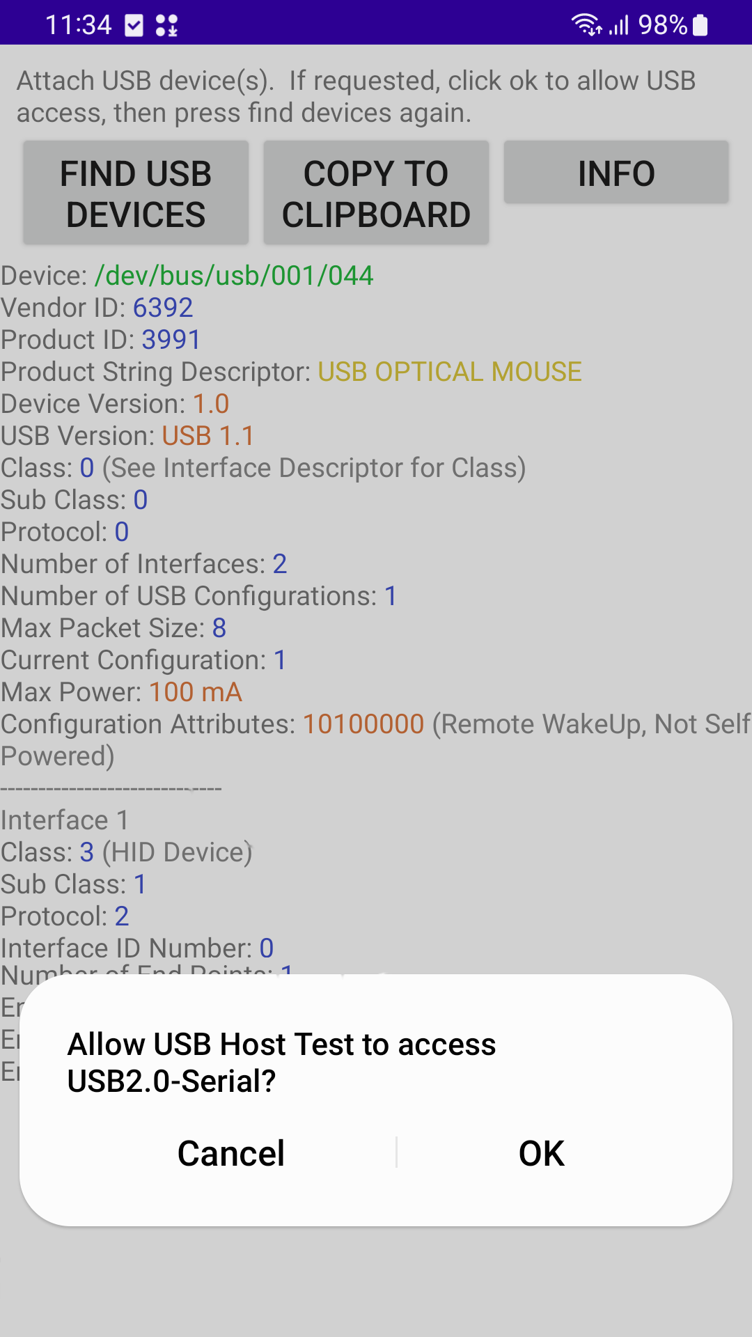 اسکرین شات 2 برنامه USB Host Test