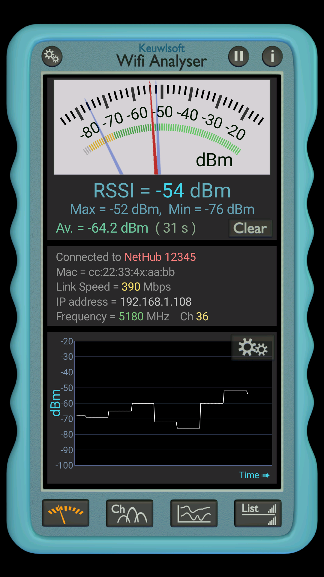 اسکرین شات 1 برنامه Wifi Analyser