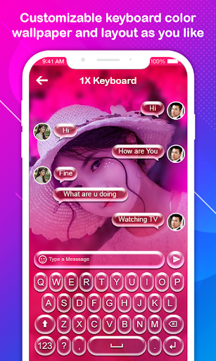 اسکرین شات 5 برنامه 1X Keyboard - Emoji, Stickers, GIF & Free Theme