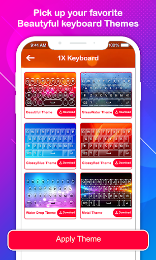 اسکرین شات 2 برنامه 1X Keyboard - Emoji, Stickers, GIF & Free Theme