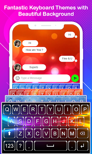 اسکرین شات 3 برنامه 1X Keyboard - Emoji, Stickers, GIF & Free Theme