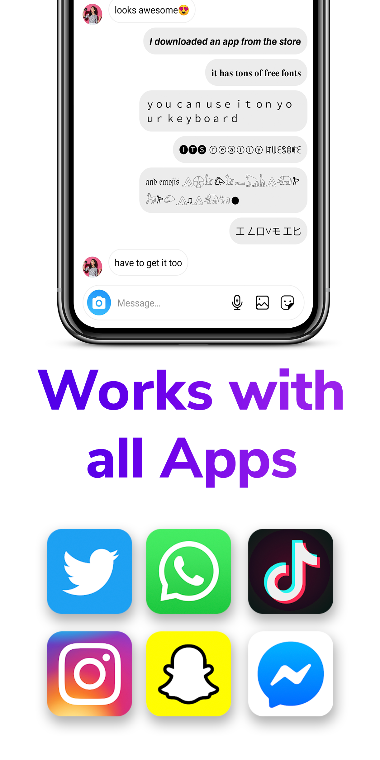 اسکرین شات 5 برنامه Font Keyboard: Fonts & Emoji