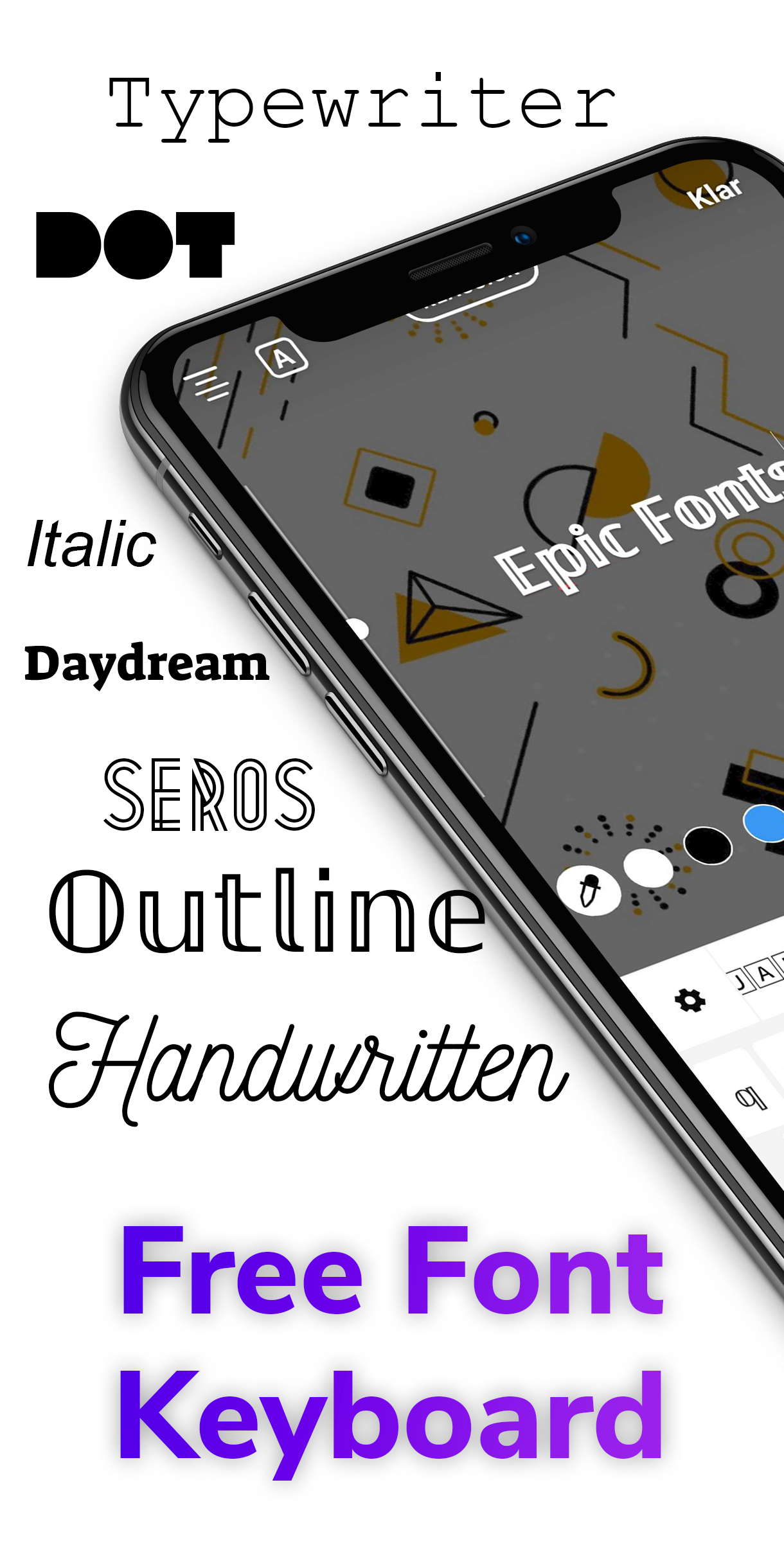 اسکرین شات 1 برنامه Font Keyboard: Fonts & Emoji