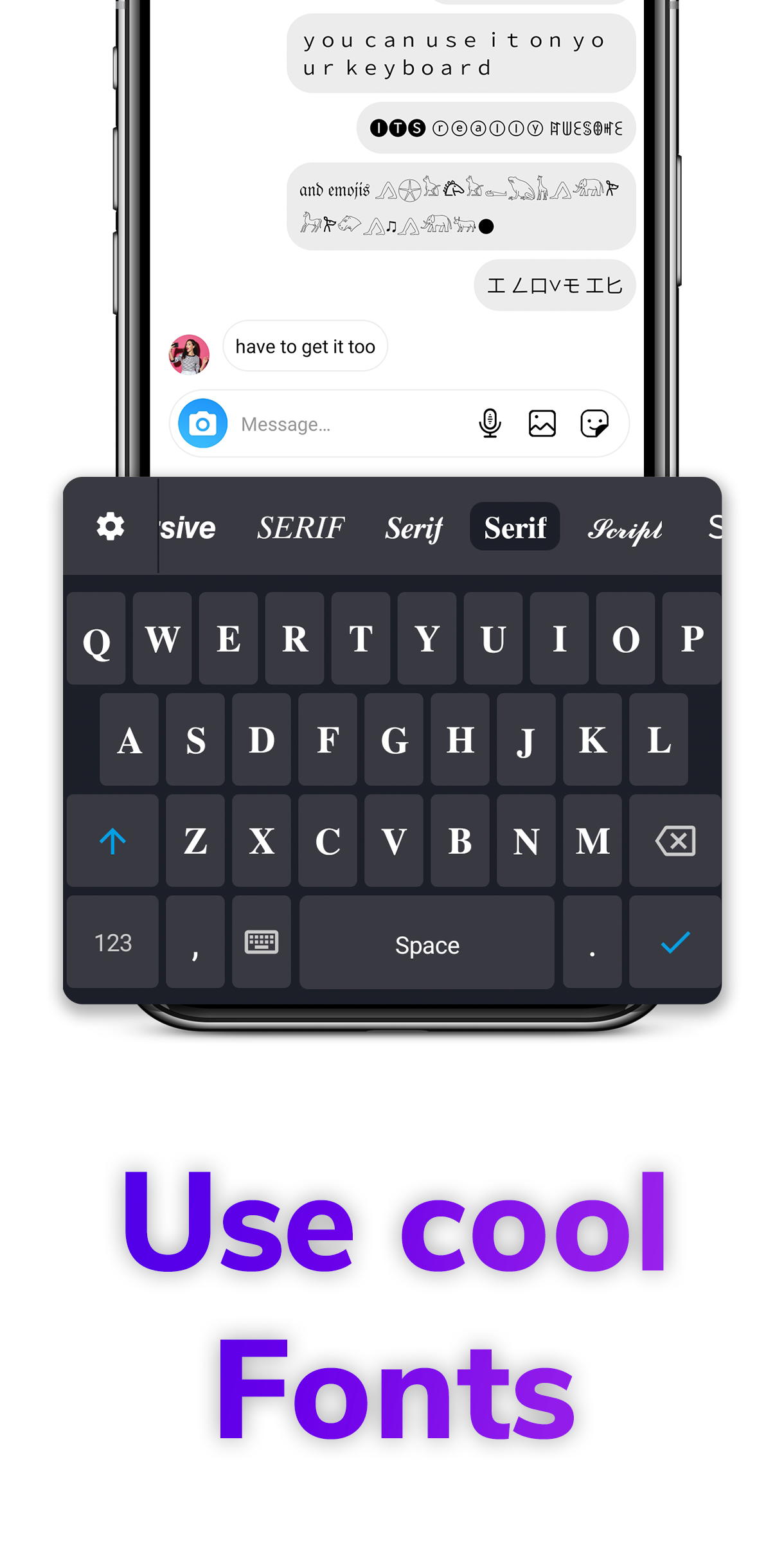 اسکرین شات 3 برنامه FBoard: Font Emoji & Keyboard