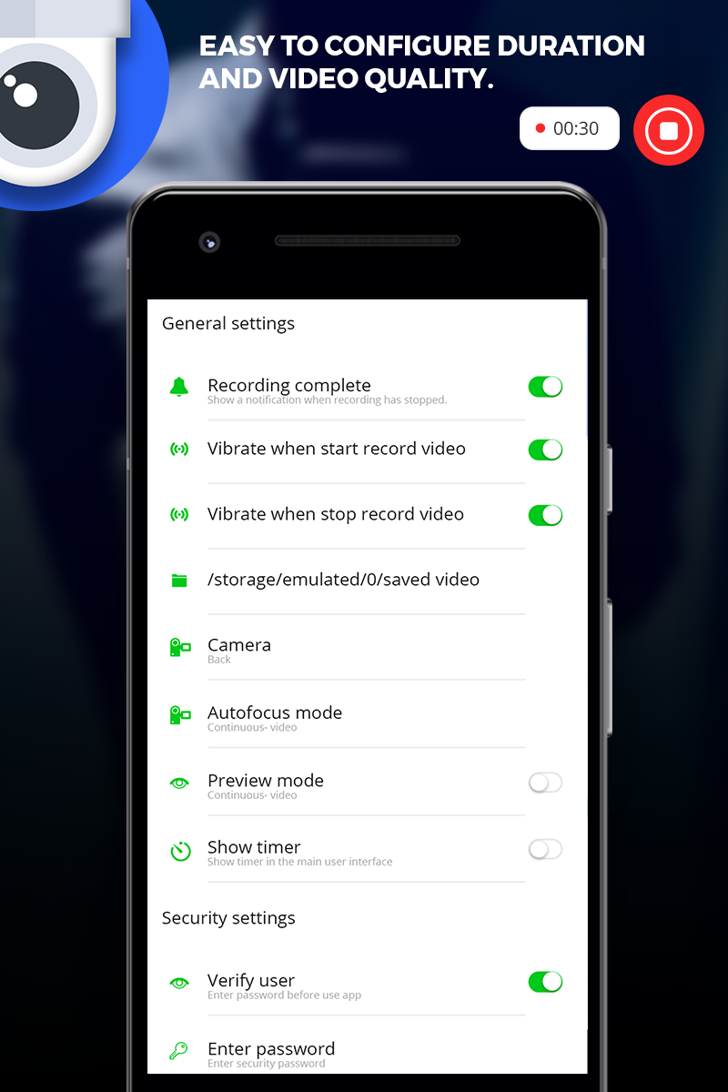 اسکرین شات 5 برنامه Background Video Recorder