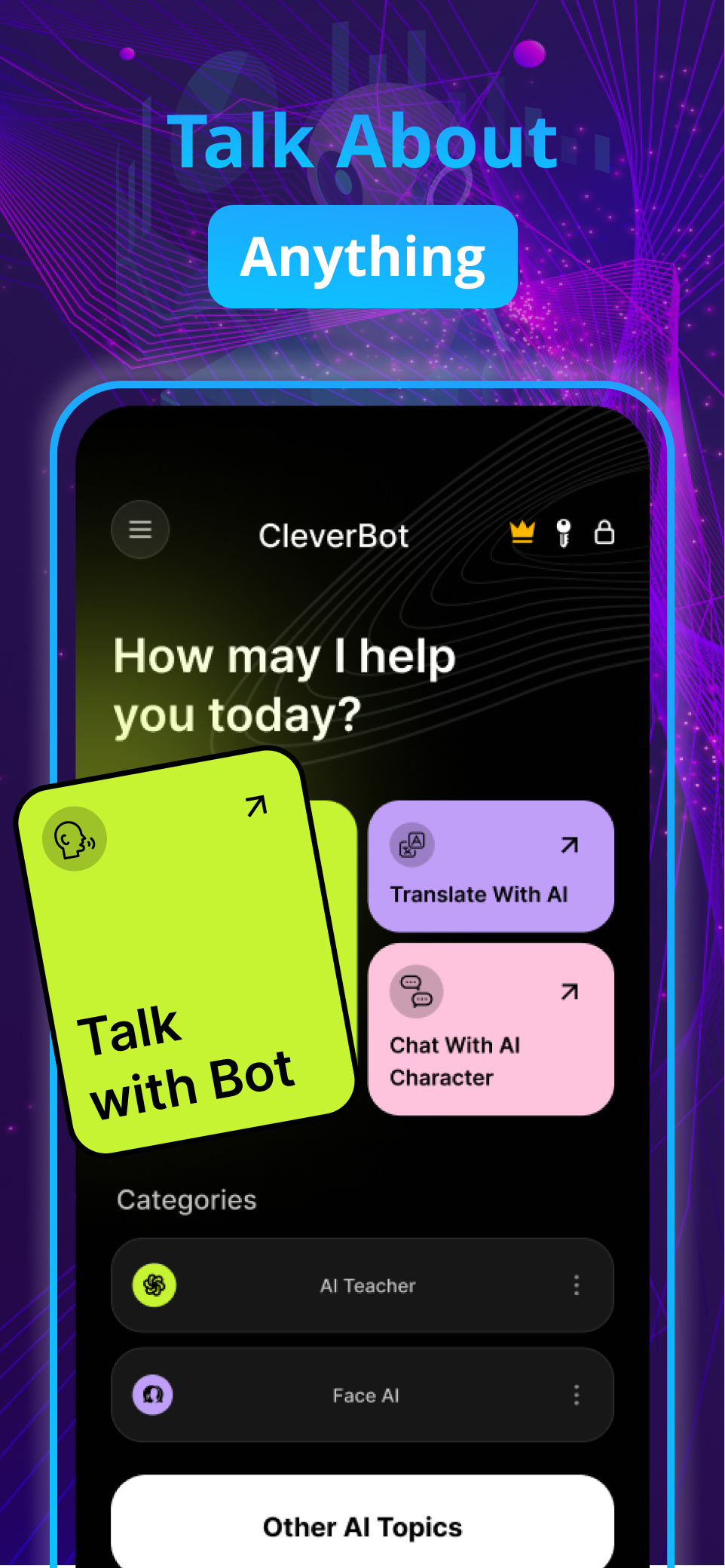 اسکرین شات 1 برنامه Cleverbot - Chat AI Character