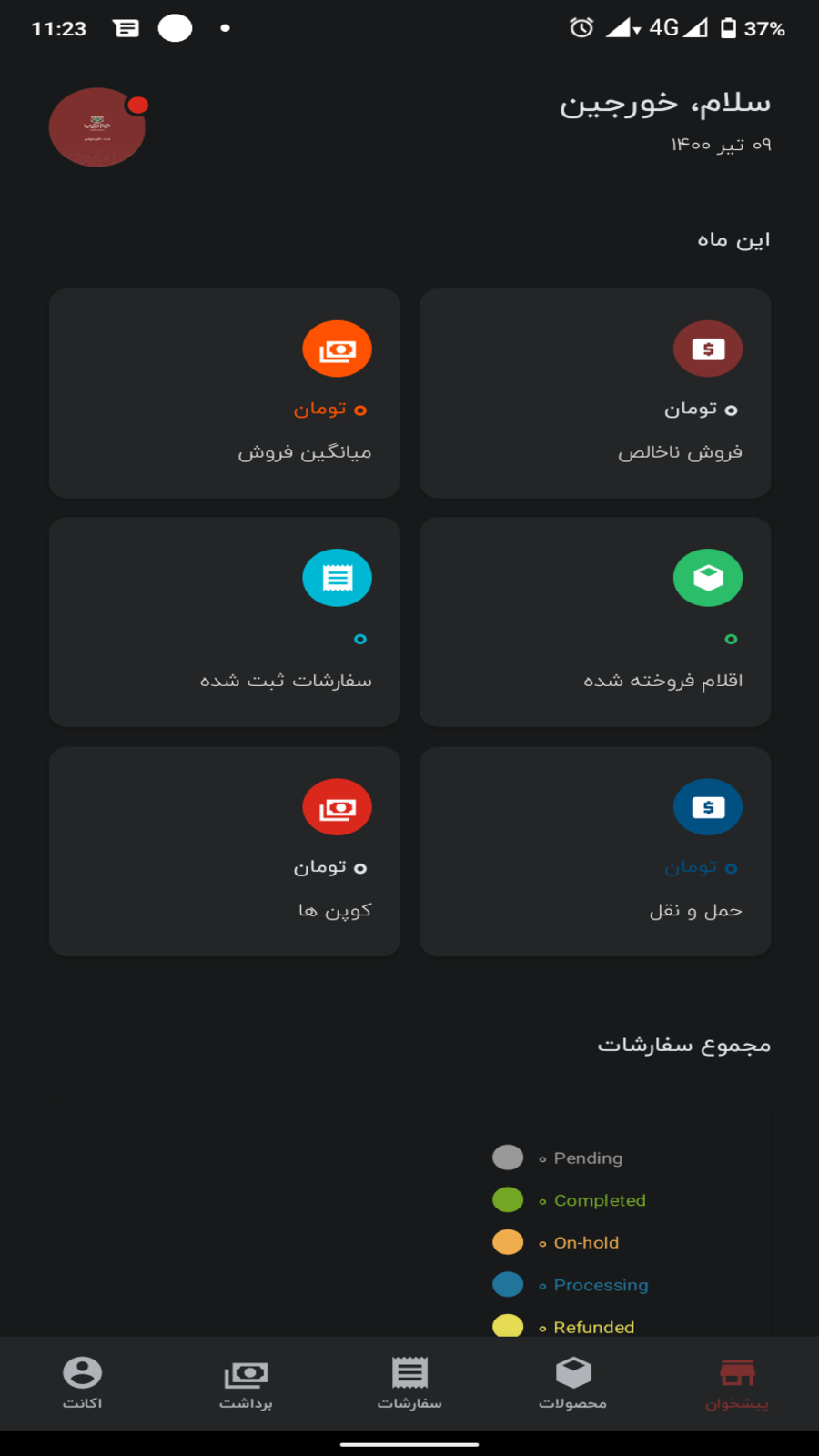 اسکرین شات 4 برنامه داشبورد خورجین