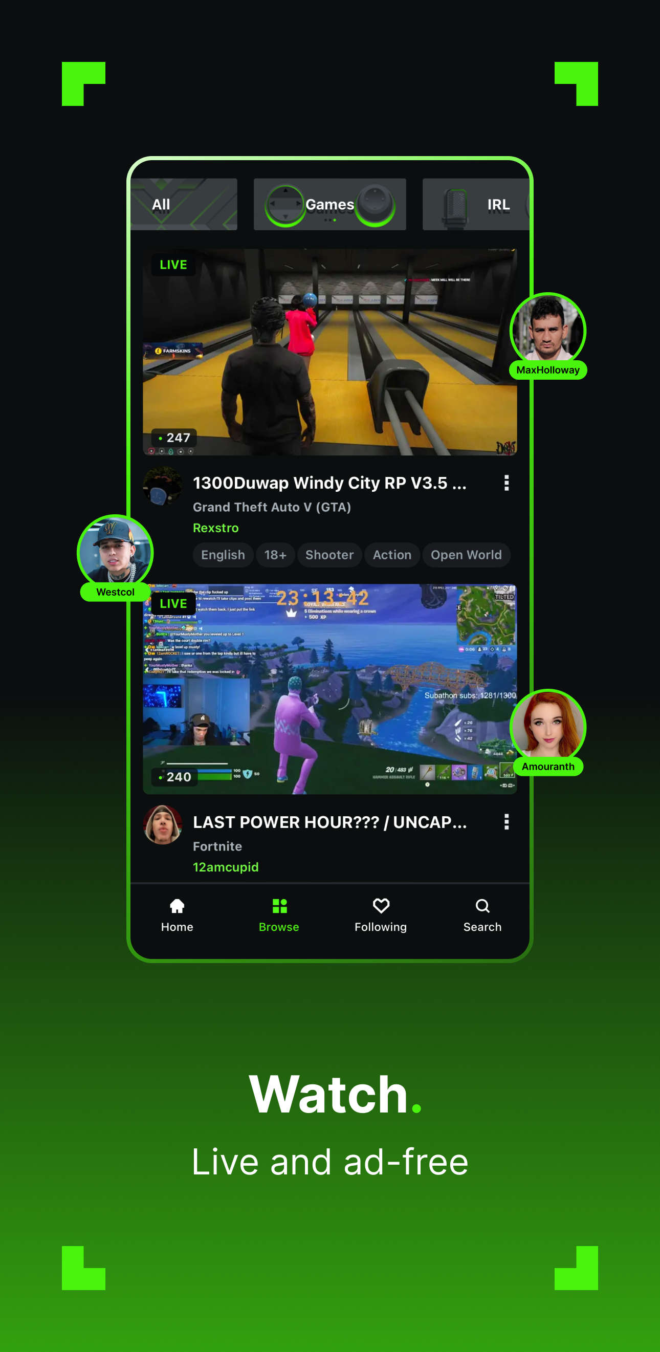 اسکرین شات 2 برنامه Kick: Live Streaming