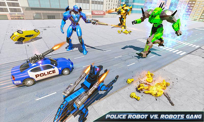 اسکرین شات 4 بازی US Police Dog Robot Car Game