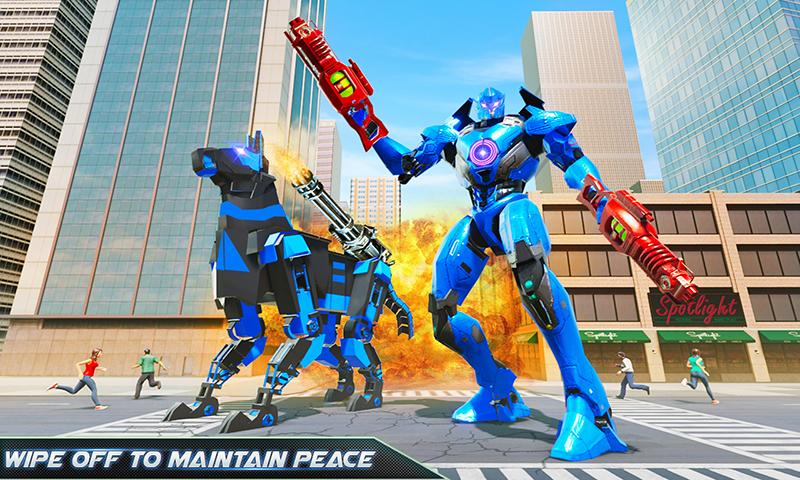 اسکرین شات 2 بازی US Police Dog Robot Car Game