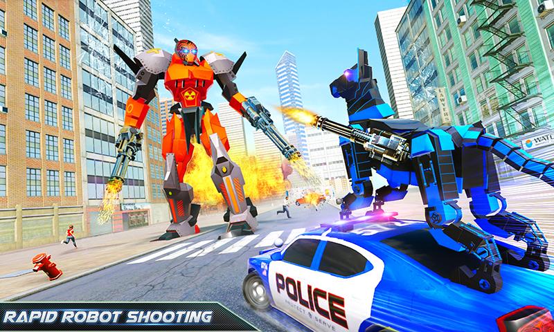 اسکرین شات 5 بازی US Police Dog Robot Car Game