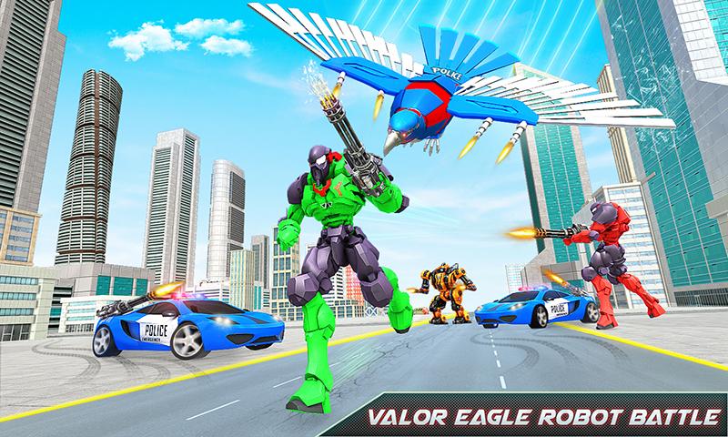 اسکرین شات 4 بازی Flying Eagle Robot Car Games
