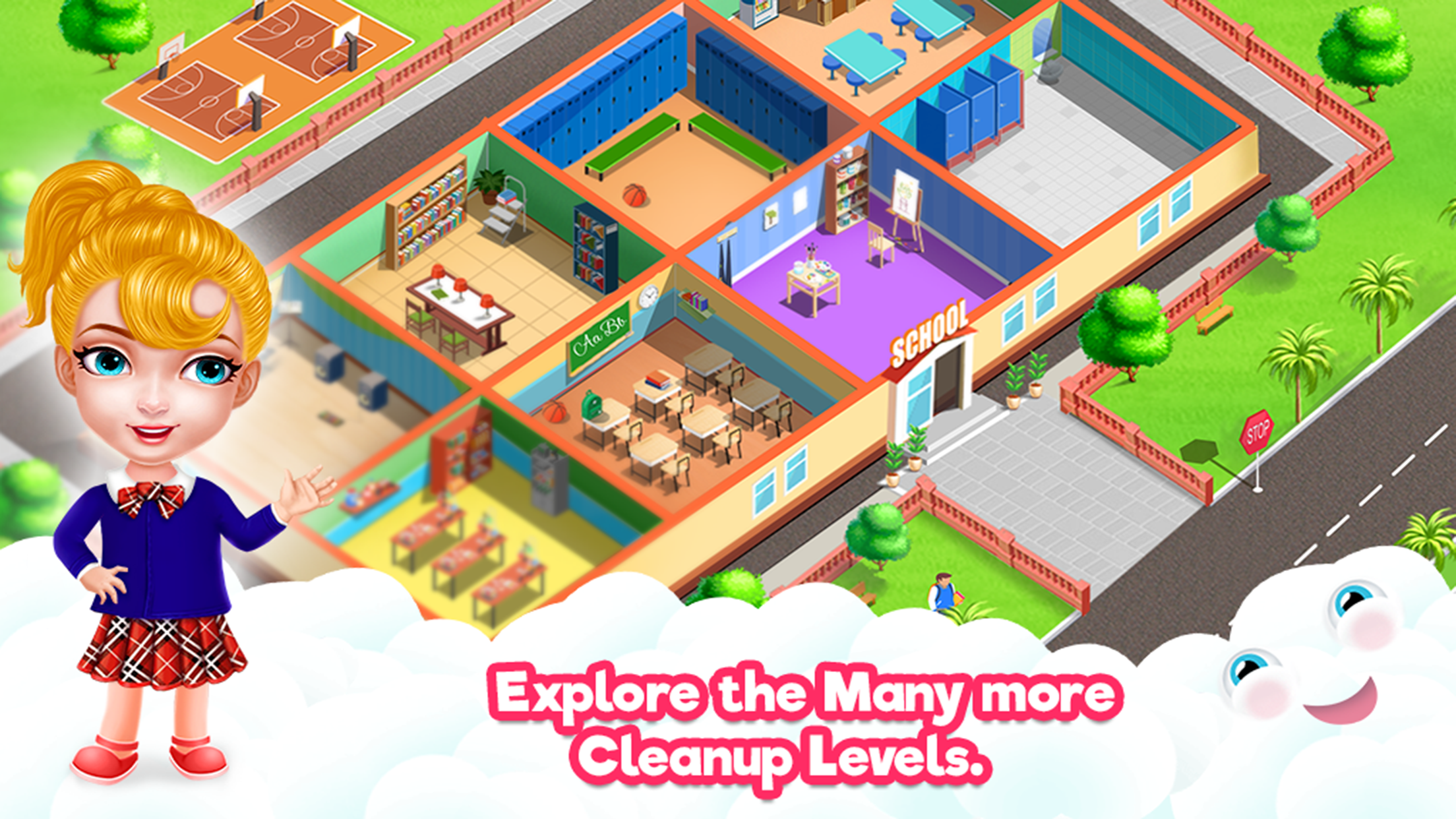 اسکرین شات 8 برنامه Keep Your School Clean Game