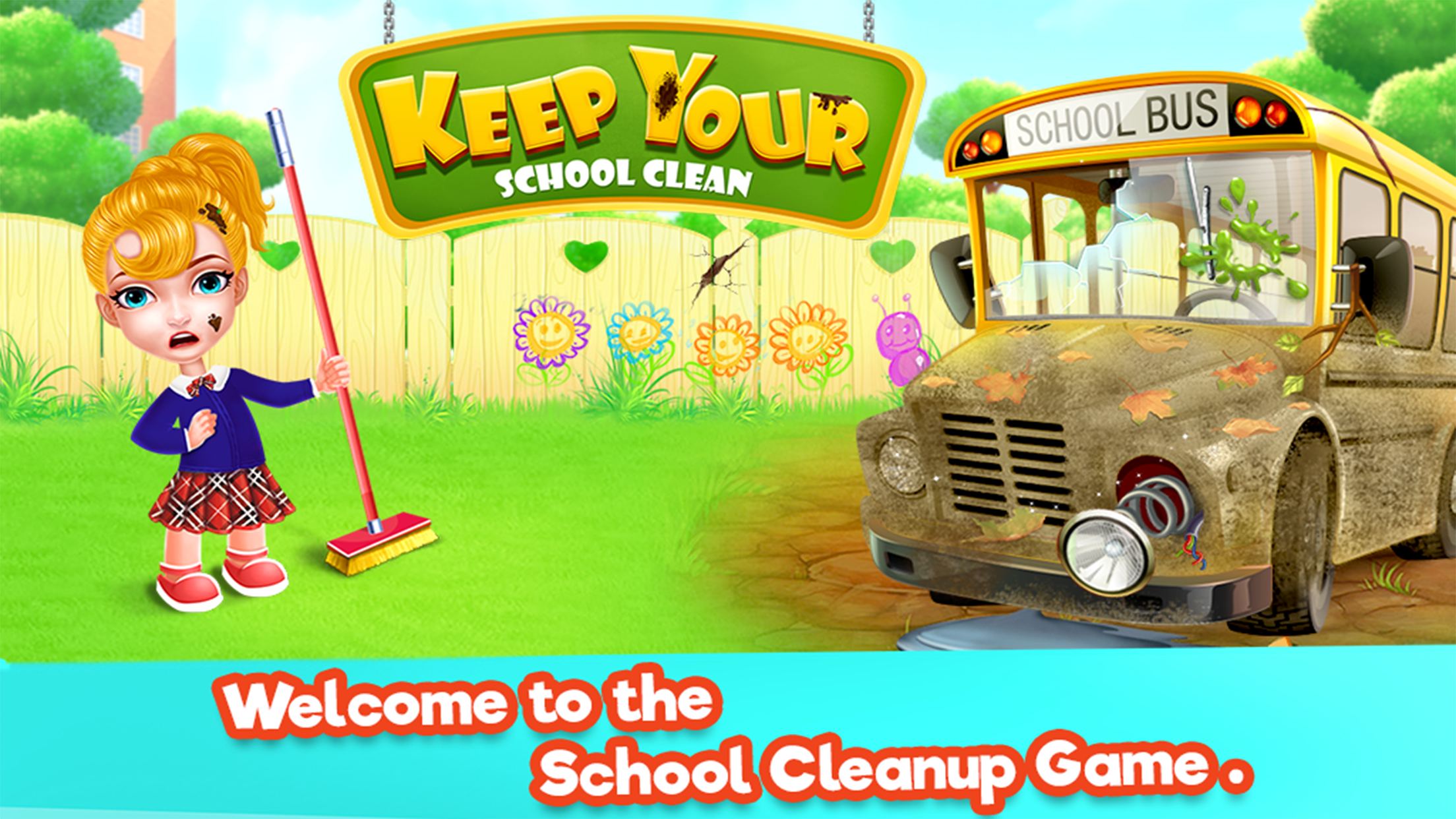 اسکرین شات 4 برنامه Keep Your School Clean Game