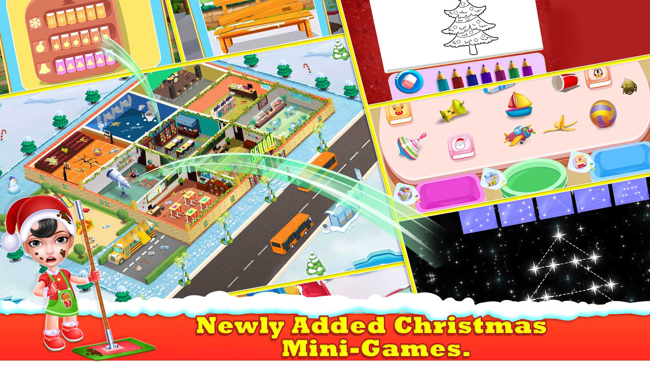 اسکرین شات 2 برنامه Keep Your School Clean Game