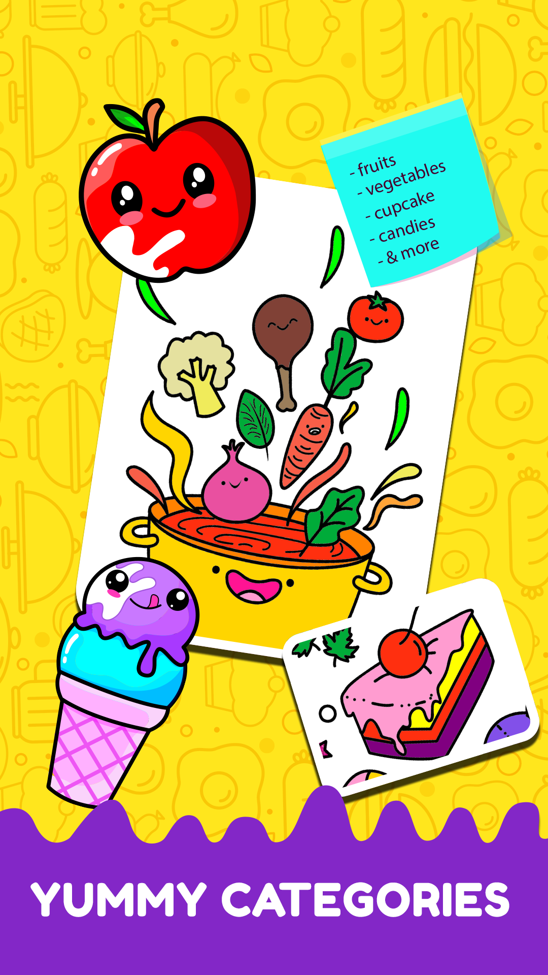 اسکرین شات 3 بازی Fruits Coloring- Food Coloring
