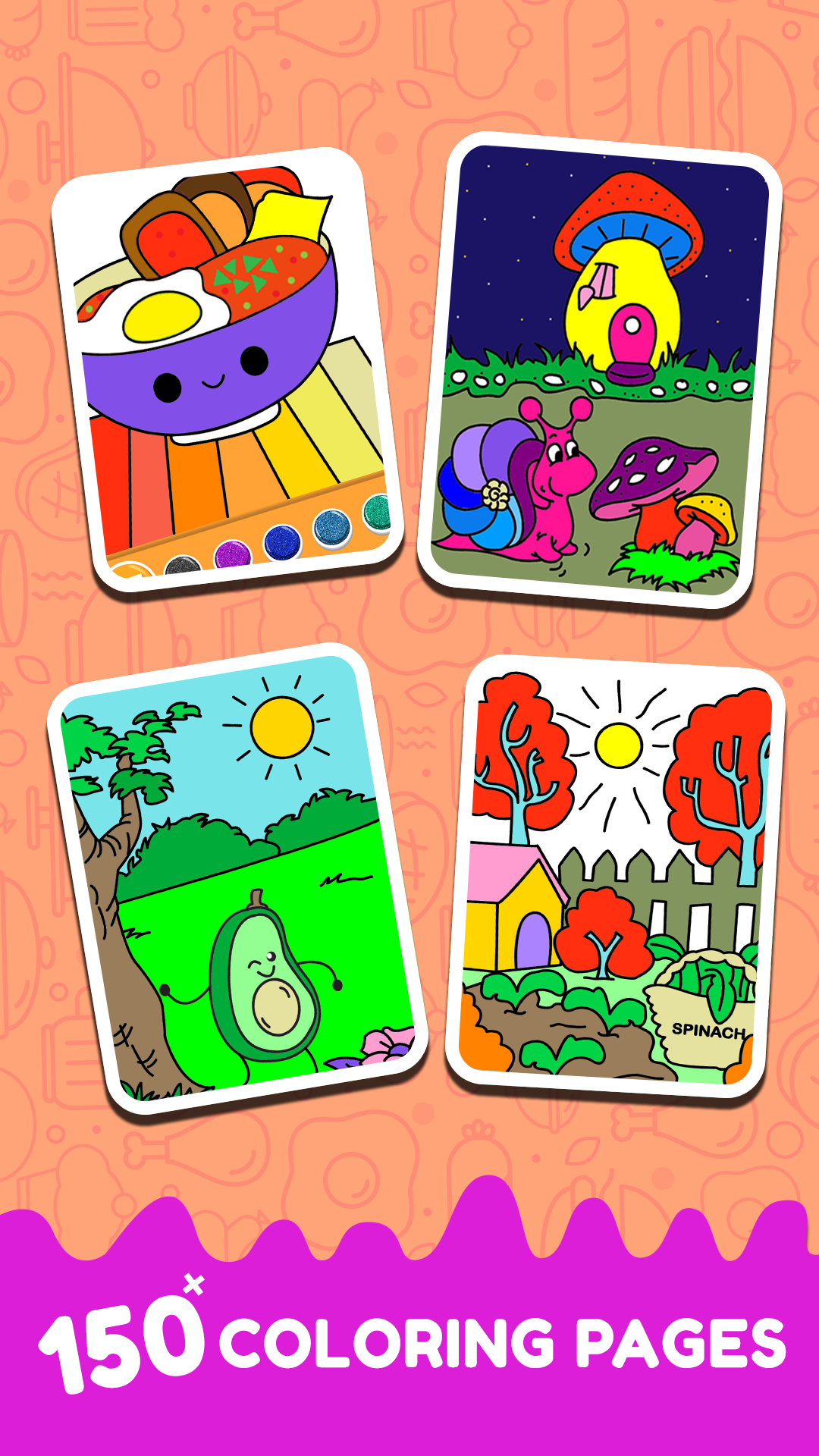اسکرین شات 2 بازی Fruits Coloring- Food Coloring