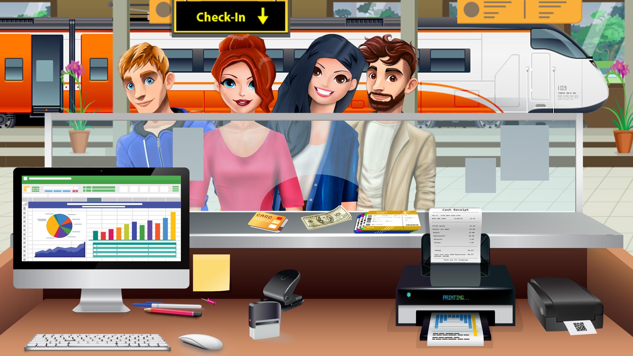 اسکرین شات 1 بازی Subway Train Manager Cashier