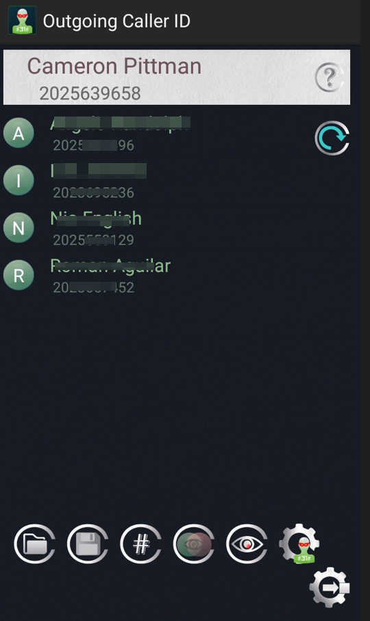اسکرین شات 1 برنامه Outgoing Caller Id Block