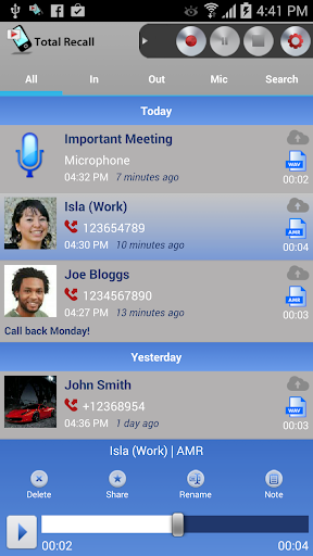 اسکرین شات 1 برنامه Call Recorder S9 & S10