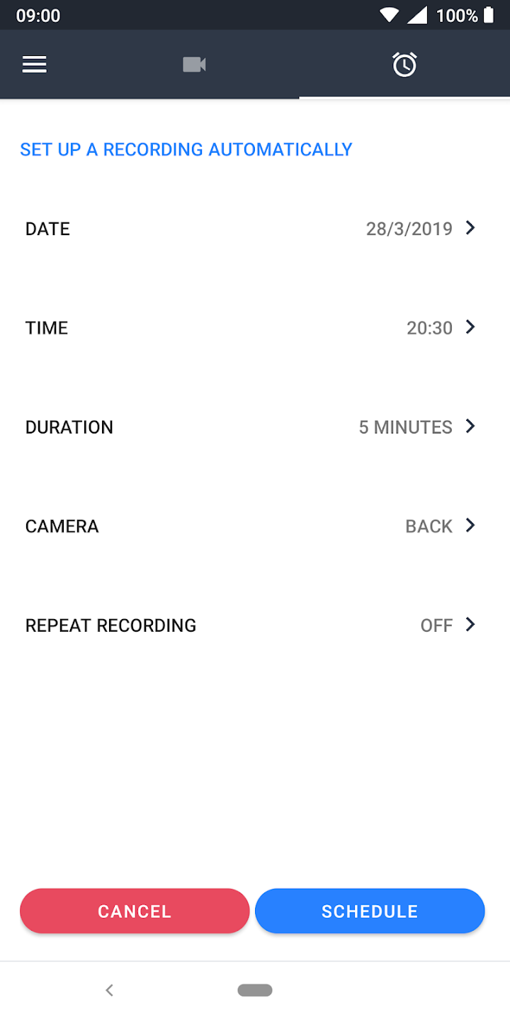 اسکرین شات 4 برنامه Quick Video Recorder