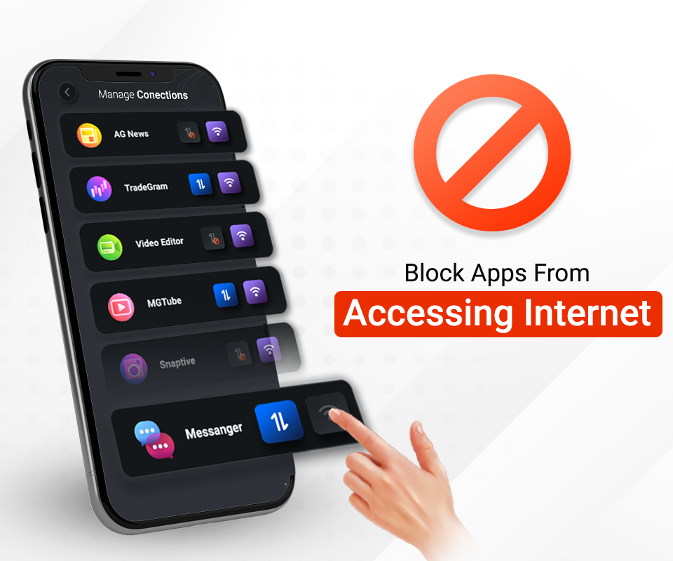 اسکرین شات 1 برنامه App Internet Manage: WiFi/Data