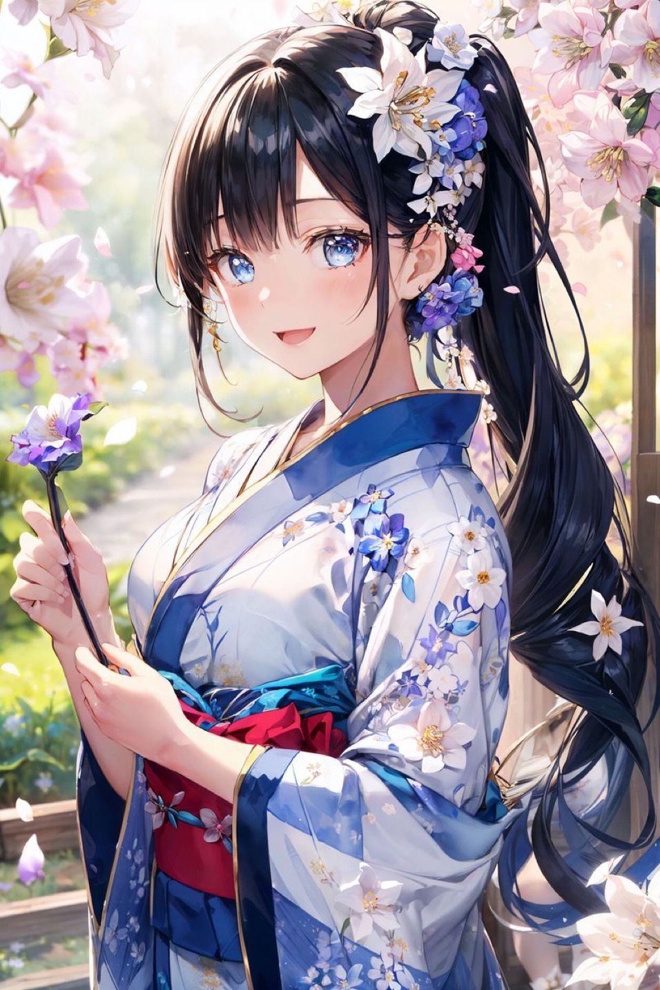 اسکرین شات 8 برنامه Kimono Anime Girl Wallpaper
