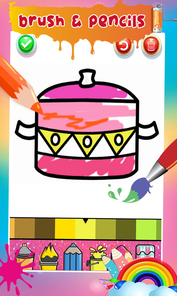 اسکرین شات 6 برنامه Kitchen Tools Coloring Book