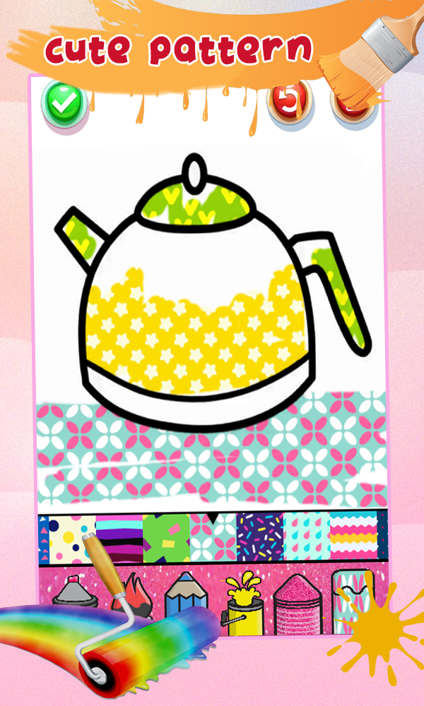 اسکرین شات 5 برنامه Kitchen Tools Coloring Book