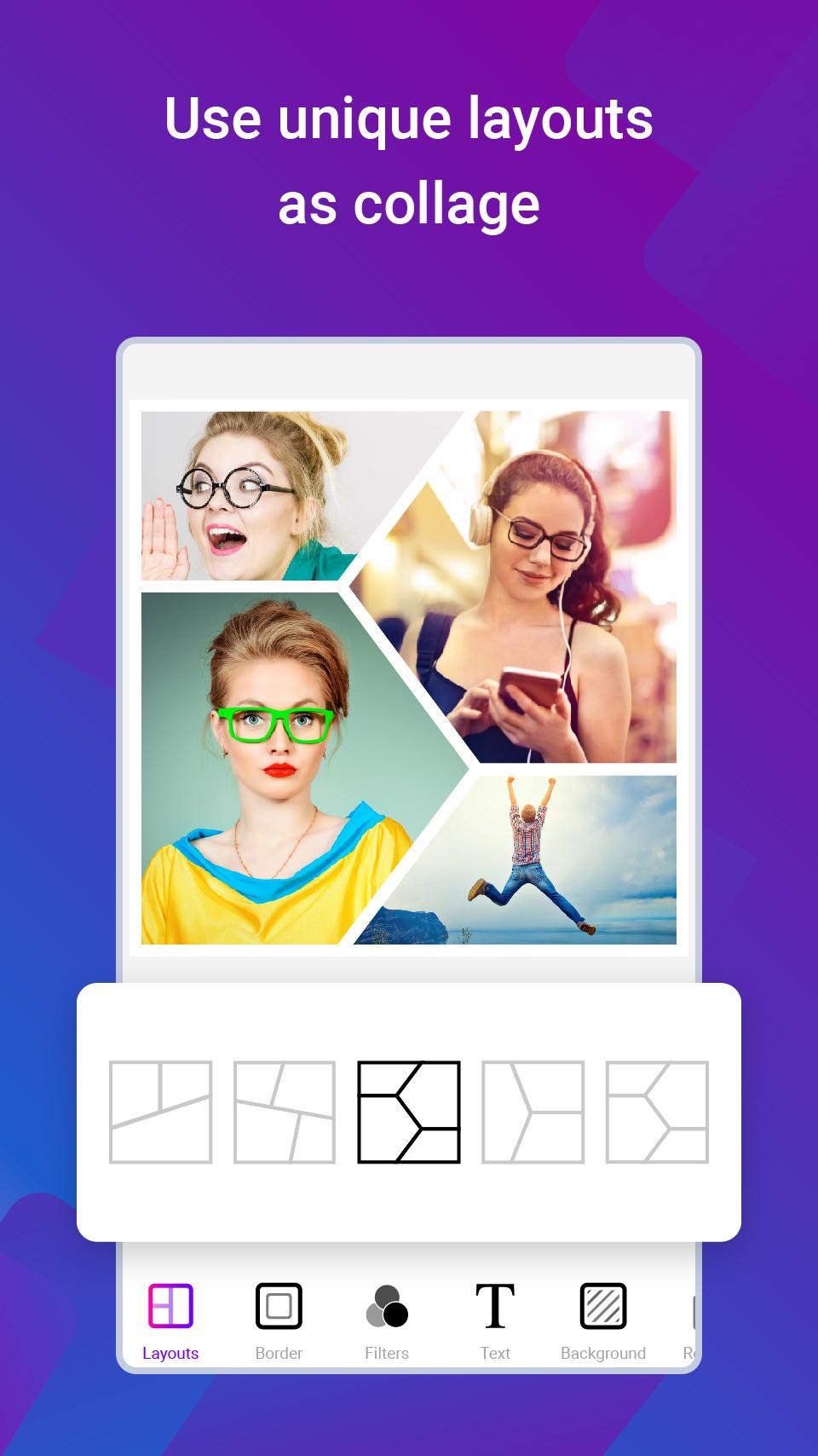 اسکرین شات 2 برنامه Photo collage maker & editor