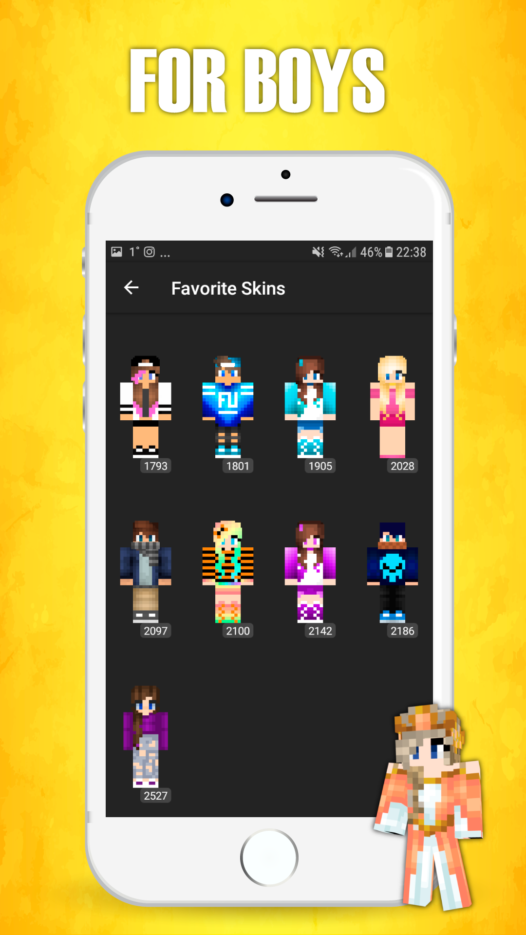 اسکرین شات 3 برنامه Skins for Minecraft PE
