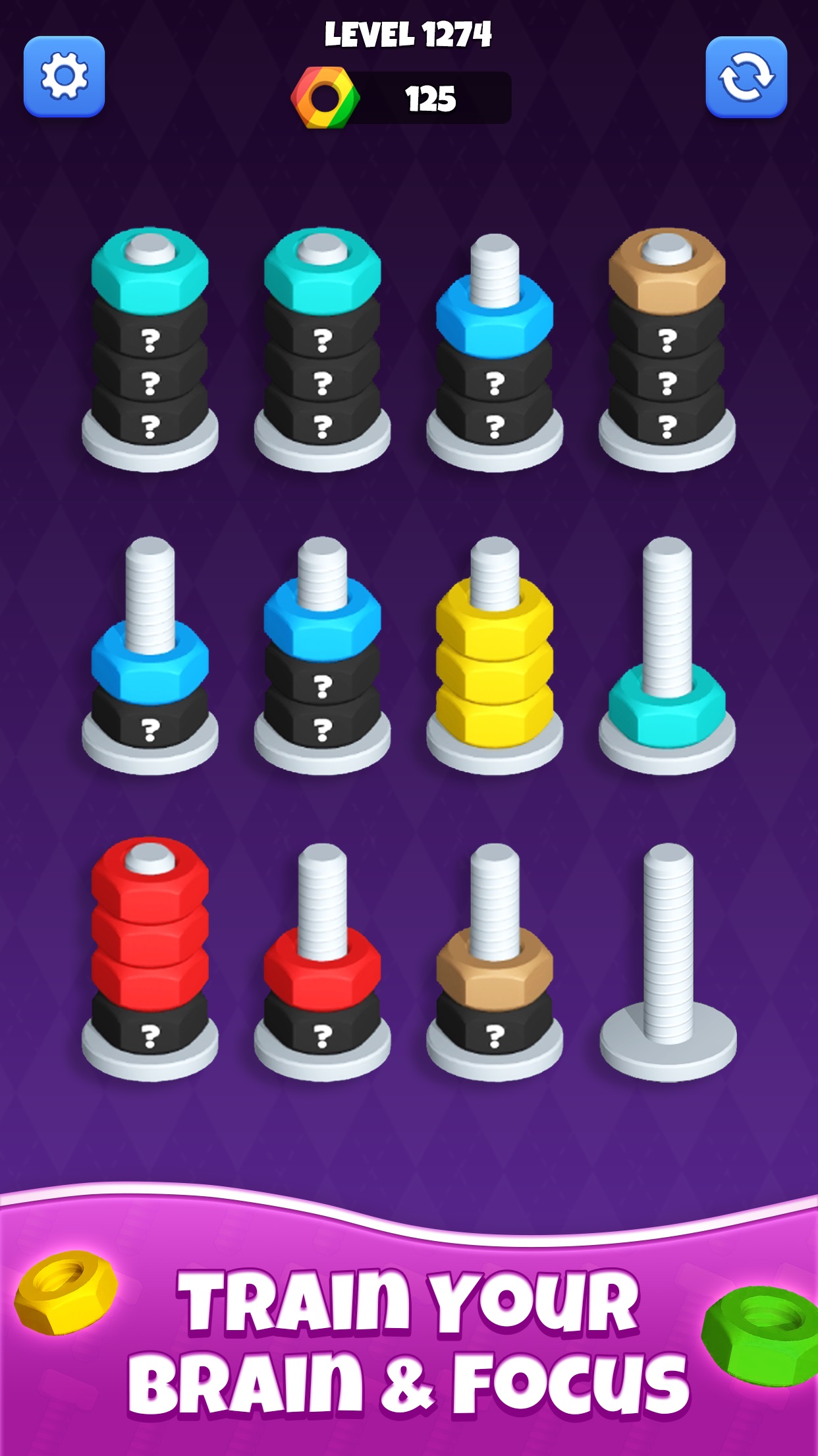 اسکرین شات 4 بازی Nut Sort-Color Puzzle Game