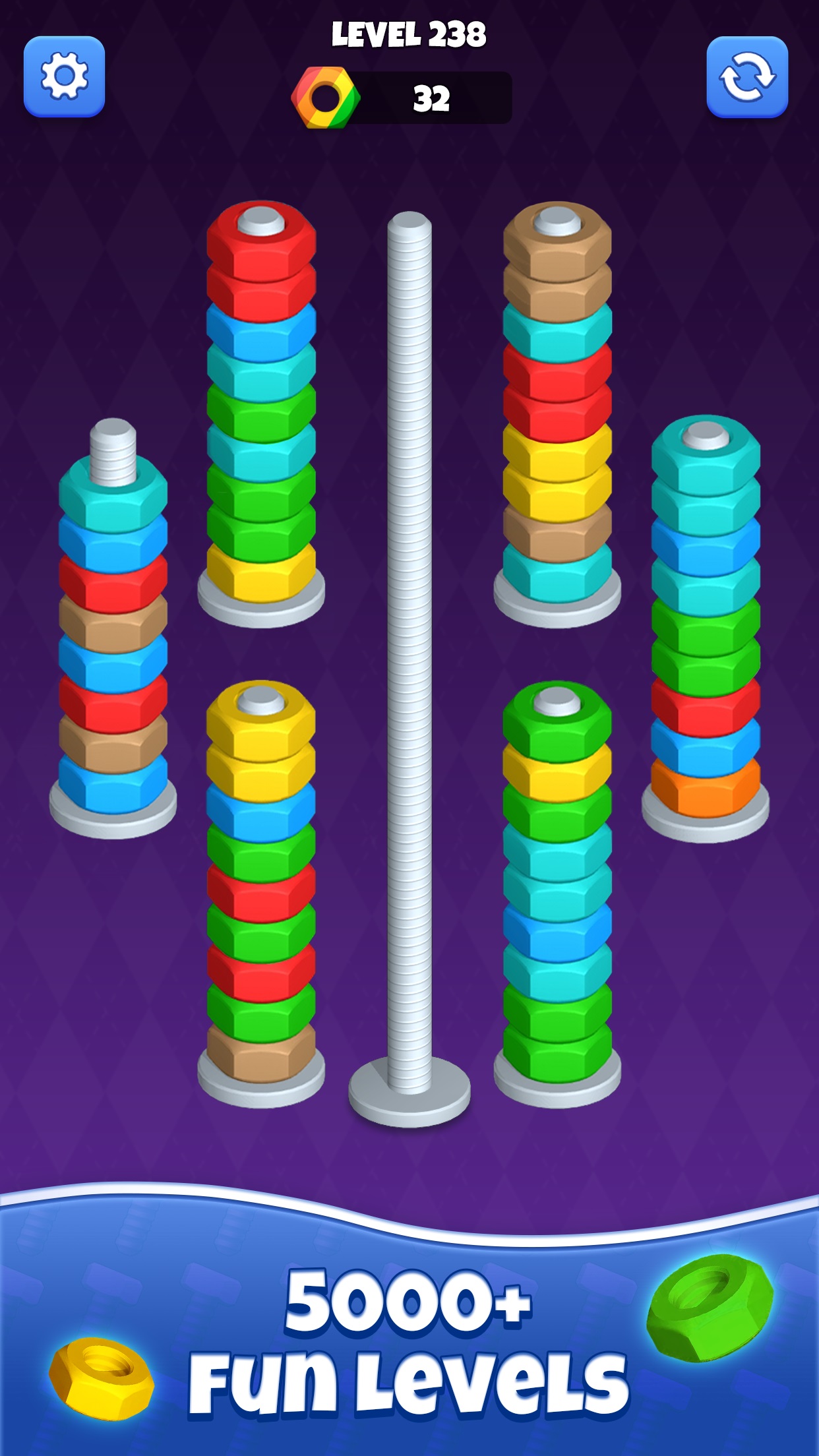 اسکرین شات 2 بازی Nut Sort-Color Puzzle Game