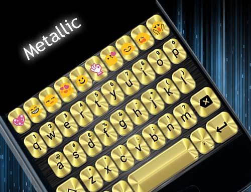 اسکرین شات 6 برنامه Emoji Keyboard Metallic Gold