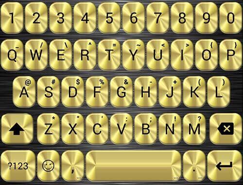 اسکرین شات 5 برنامه Emoji Keyboard Metallic Gold