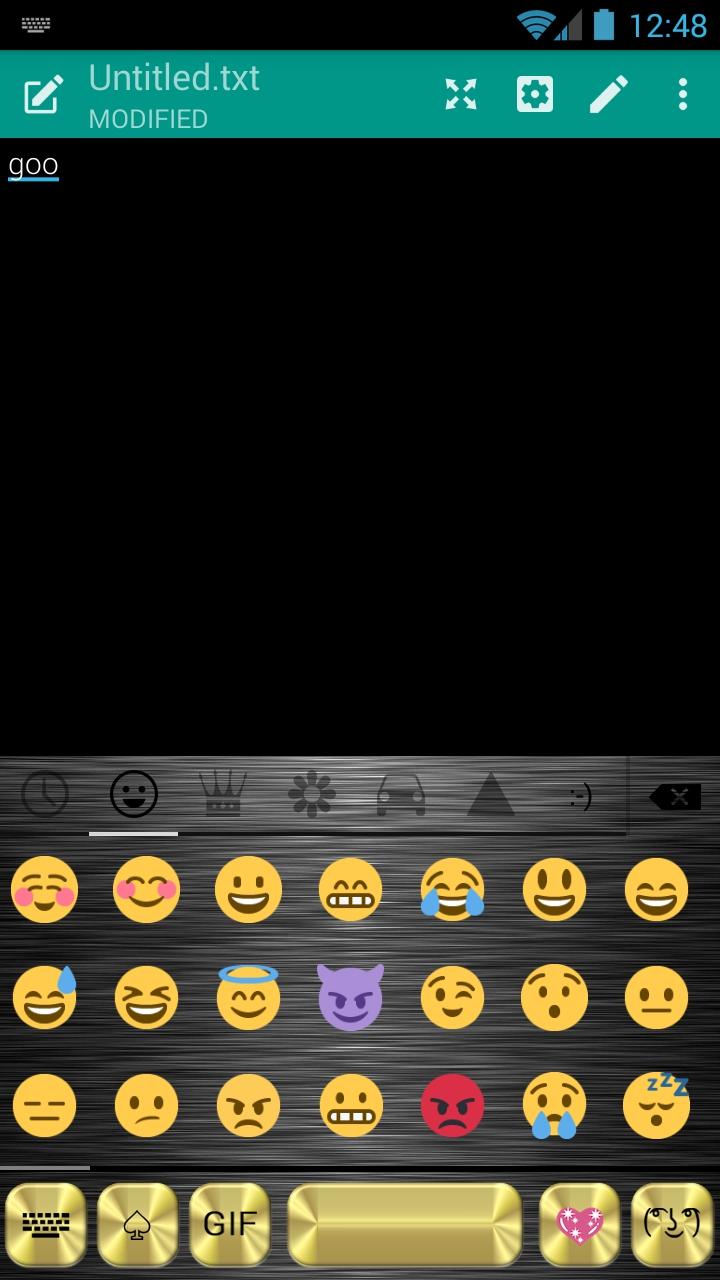 اسکرین شات 3 برنامه Emoji Keyboard Metallic Gold