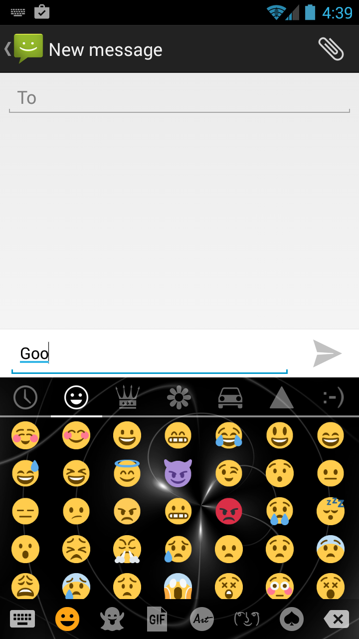 اسکرین شات 3 برنامه Emoji Keyboard Spheres Black
