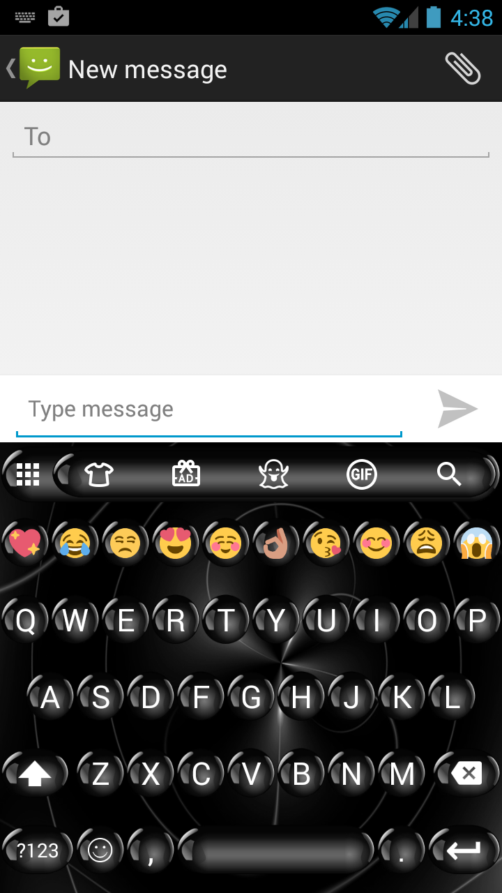 اسکرین شات 1 برنامه Emoji Keyboard Spheres Black