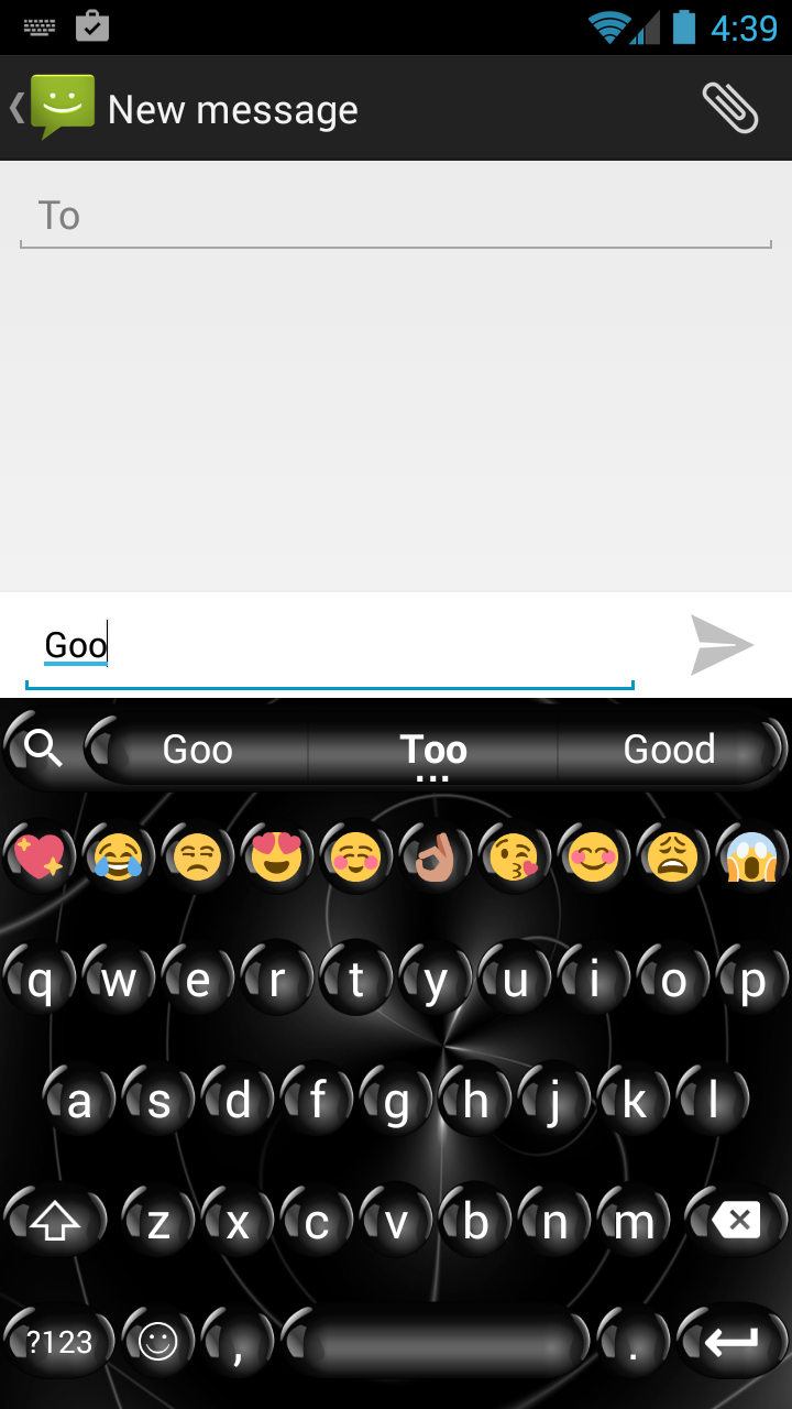 اسکرین شات 2 برنامه Emoji Keyboard Spheres Black