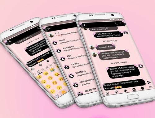 اسکرین شات 1 برنامه SMS Messages Bow Pink Pastel