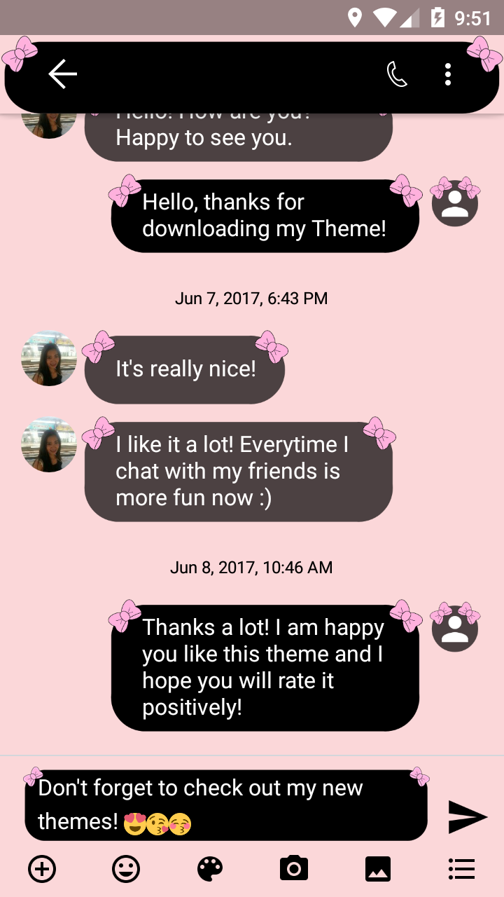 اسکرین شات 4 برنامه SMS Messages Bow Pink Pastel