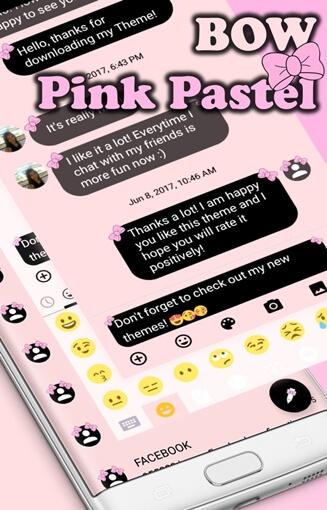 اسکرین شات 7 برنامه SMS Messages Bow Pink Pastel